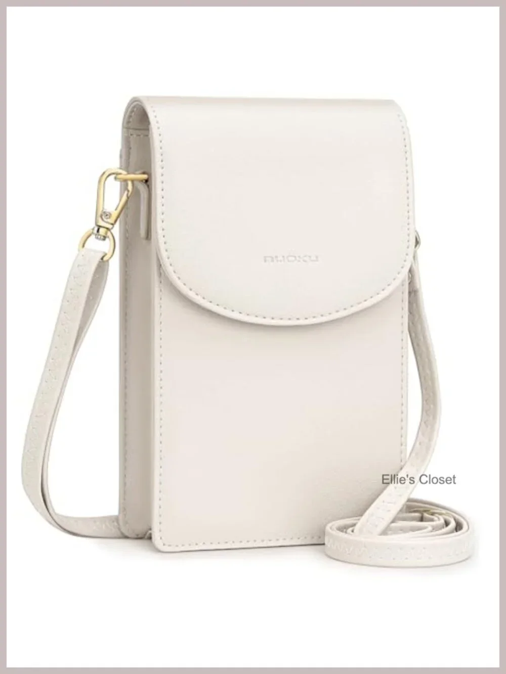 Faux Leather Crossbody Phone Bag with Detachable Card Holder